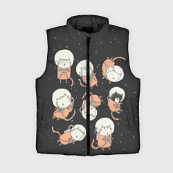 Женский жилет Космические котики, цвет: 3D-черный