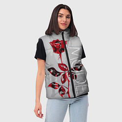 Женский жилет Depeche Mode: Red Rose, цвет: 3D-черный — фото 2