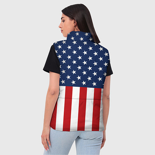 Женский жилет Флаг США / 3D-Светло-серый – фото 4