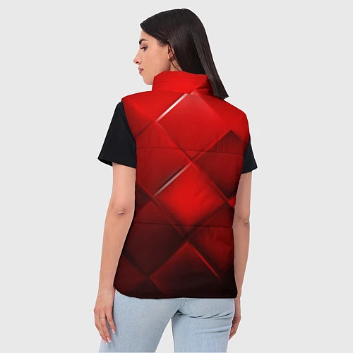 Женский жилет Red squares / 3D-Светло-серый – фото 4