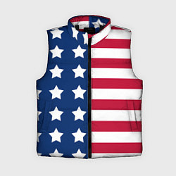 Женский жилет USA Flag, цвет: 3D-черный