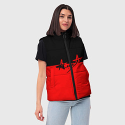 Женский жилет АлисА: Черный & Красный, цвет: 3D-красный — фото 2