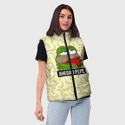 Женский жилет Ahegao Pepe, цвет: 3D-черный — фото 2