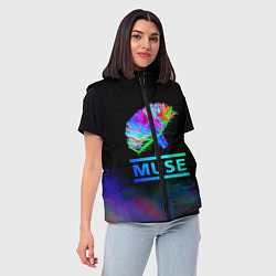 Женский жилет Muse: Neon Flower, цвет: 3D-черный — фото 2