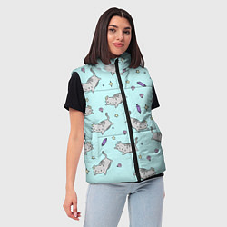 Женский жилет Кавайные котики, цвет: 3D-черный — фото 2