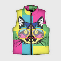 Женский жилет Поп-арт котик, цвет: 3D-красный