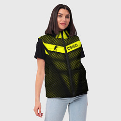 Женский жилет CS:GO Yellow Carbon, цвет: 3D-красный — фото 2