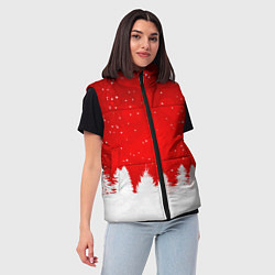 Женский жилет Christmas pattern, цвет: 3D-красный — фото 2