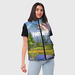 Женский жилет Fortnite: Forest View, цвет: 3D-черный — фото 2