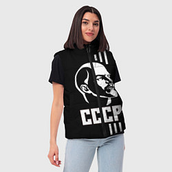 Женский жилет СССР Ленин, цвет: 3D-черный — фото 2