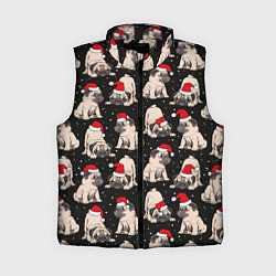 Женский жилет Новогодние мопсы
