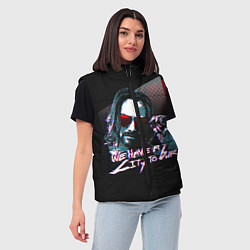 Женский жилет Cyberpunk 2077: City to Burn, цвет: 3D-черный — фото 2