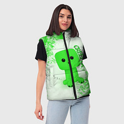Женский жилет MINECRAFT CREEPER, цвет: 3D-светло-серый — фото 2
