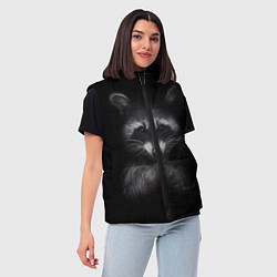 Женский жилет Енот, цвет: 3D-черный — фото 2