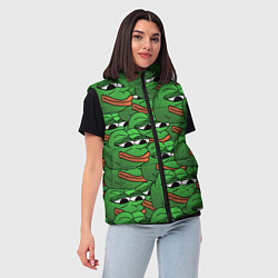 Женский жилет Pepe The Frog, цвет: 3D-светло-серый — фото 2