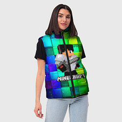 Женский жилет Minecraft Майнкрафт, цвет: 3D-светло-серый — фото 2