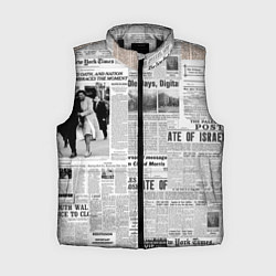 Женский жилет Газета Newspaper, цвет: 3D-черный
