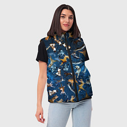 Женский жилет Космические коты, цвет: 3D-черный — фото 2