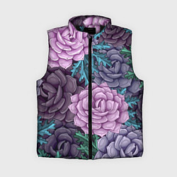 Женский жилет Цветы, цвет: 3D-черный