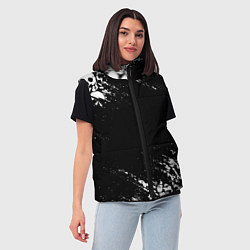 Женский жилет БЕЛЫЕ ЧЕРЕПА, цвет: 3D-черный — фото 2