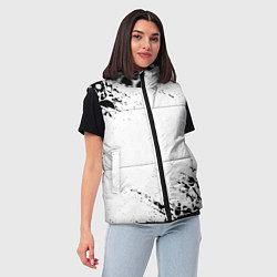 Женский жилет БЕЛЫЕ ЧЕРЕПА, цвет: 3D-черный — фото 2