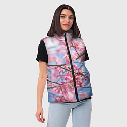 Женский жилет Ветки Сакуры, цвет: 3D-красный — фото 2