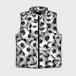 Женский жилет Футбольные мячи много, цвет: 3D-светло-серый