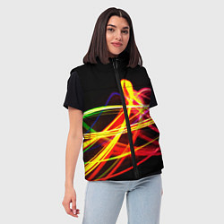 Женский жилет АБСТРАКТНЫЕ ЛУЧИ, цвет: 3D-красный — фото 2