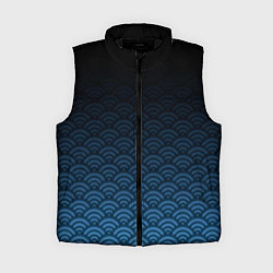 Женский жилет Узор круги темный синий, цвет: 3D-черный