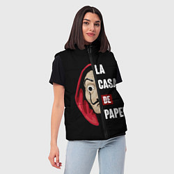 Женский жилет Бумажный Дом, цвет: 3D-черный — фото 2