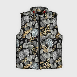 Женский жилет Серебряные листочки, цвет: 3D-красный