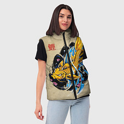 Женский жилет Золотая рыба кои, цвет: 3D-красный — фото 2