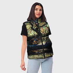 Женский жилет НОЧЬ В ЛЕСУ, цвет: 3D-красный — фото 2