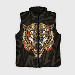 Женский жилет Тигровый стимпанк Tiger, цвет: 3D-черный