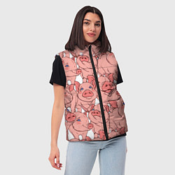Женский жилет Свиньи, цвет: 3D-красный — фото 2
