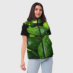 Женский жилет Огурцы, цвет: 3D-черный — фото 2