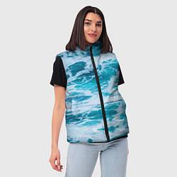 Женский жилет Вода волны пена море, цвет: 3D-красный — фото 2