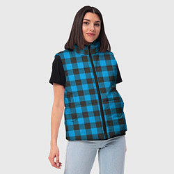 Женский жилет Голубая клетка, цвет: 3D-черный — фото 2
