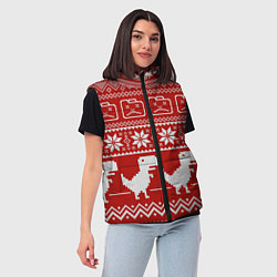 Женский жилет Вязаный рисунок, цвет: 3D-светло-серый — фото 2