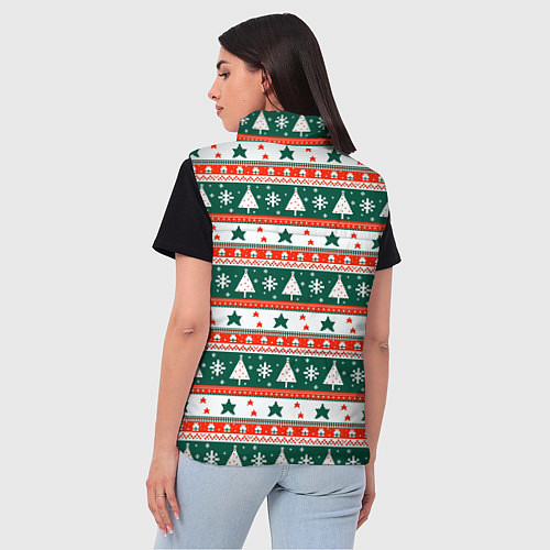 Женский жилет Новогодний орнамент / 3D-Светло-серый – фото 4