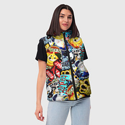 Женский жилет CS GO STICKERBOMBING, цвет: 3D-красный — фото 2