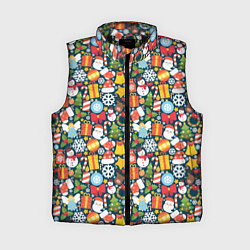 Женский жилет Новый Год, цвет: 3D-черный