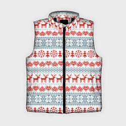 Женский жилет Новогодний пиксельный узор, цвет: 3D-черный