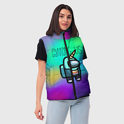 Женский жилет Among Us Unicorn Z, цвет: 3D-черный — фото 2