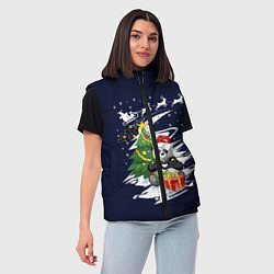 Женский жилет Рождественская Панда, цвет: 3D-красный — фото 2