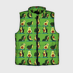Женский жилет Авокадо Зарядка, цвет: 3D-черный