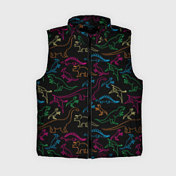 Женский жилет Динозавры, цвет: 3D-черный