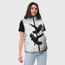 Женский жилет Gothic crows, цвет: 3D-светло-серый — фото 2
