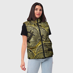 Женский жилет БИТКОИНЫ МОНЕТЫ, цвет: 3D-красный — фото 2