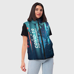 Женский жилет Stop Covid-19, цвет: 3D-светло-серый — фото 2